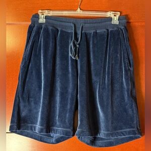 Daniel Buchler Men's Navy Velour Shorts Size Large